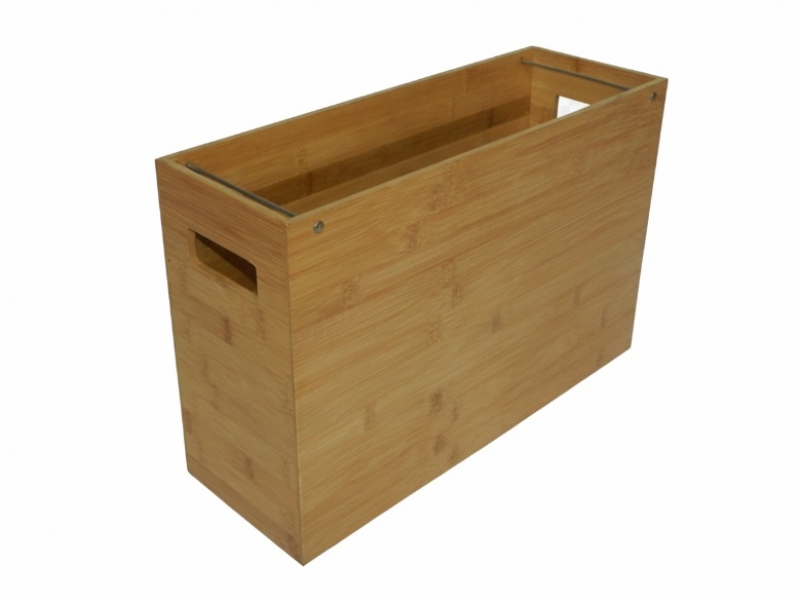 Artisanal Bamboo Suspension File Holder with Handle Cutouts